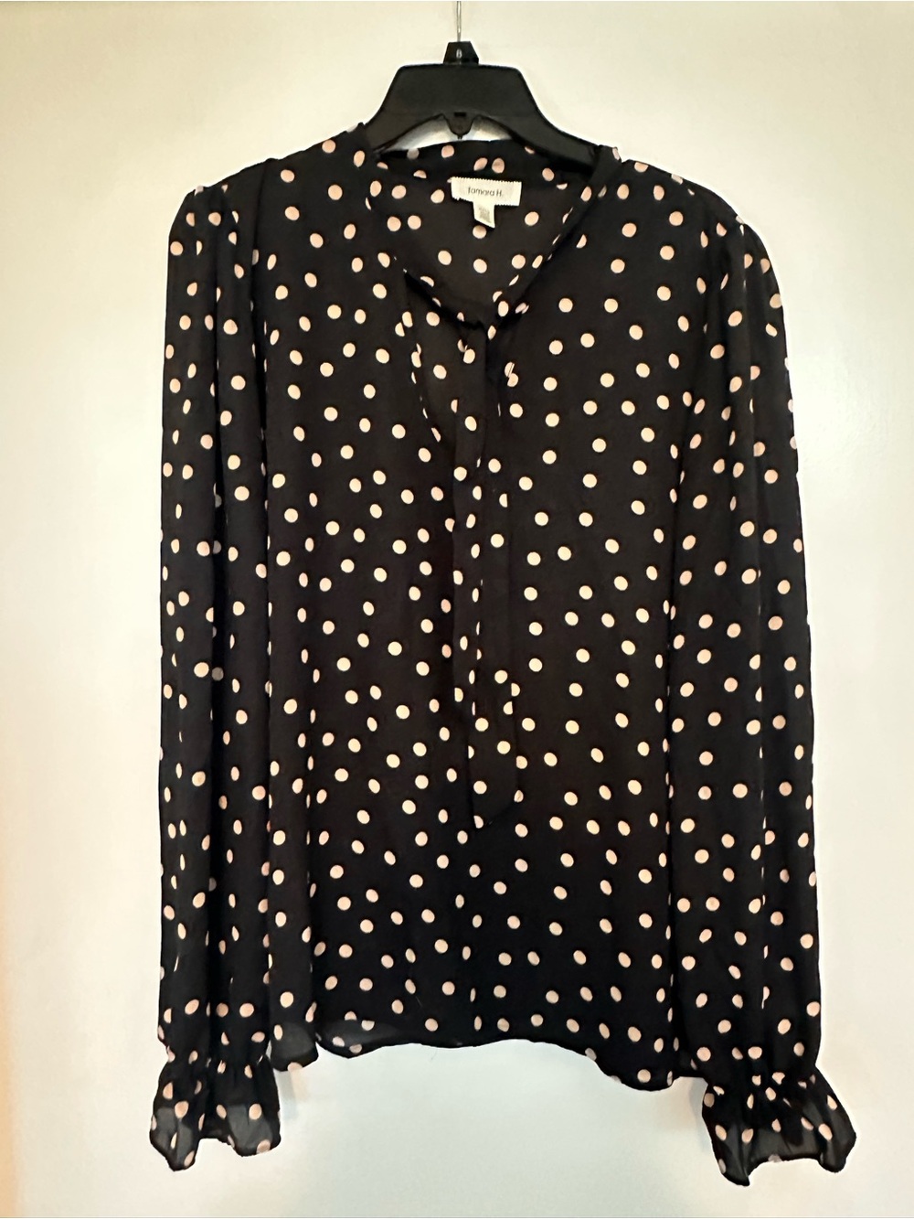 Tamara H Black Polka Dot Long-Sleeve Blouse
